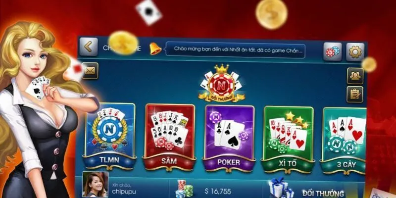 Kho game bài đa dạng với nhiều luật chơi quen thuộc